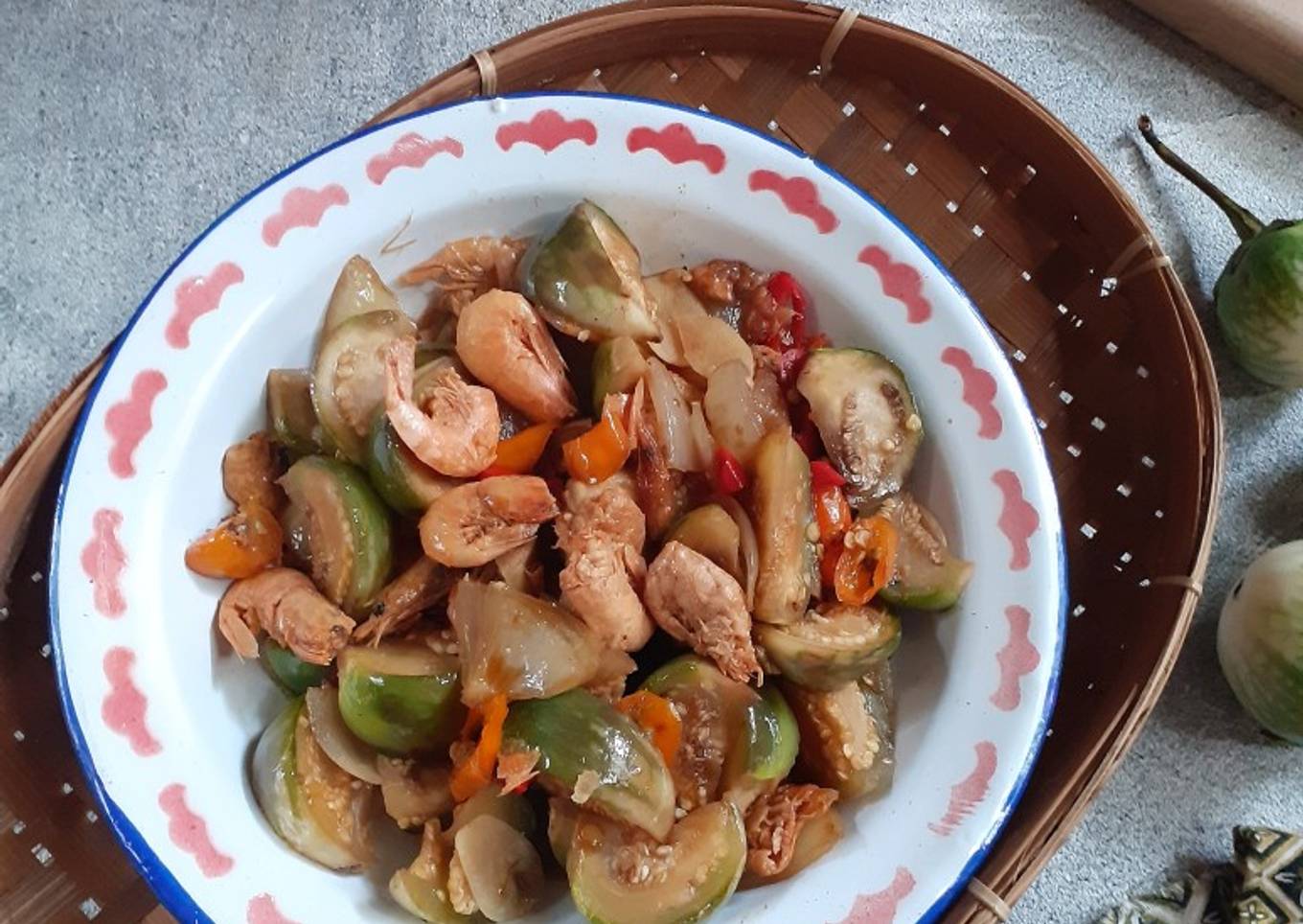 Tumis Pedas Terong Ebi