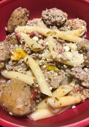 A picture of Ground Turkey Sausage Pasta Sauce.
