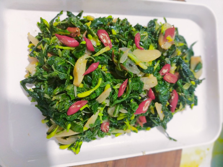 Resep Tumis daun singkong whit bunga pepaya anti pait&amp;#34; club Anti Gagal