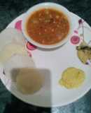 Idli Sambhar with peanuts & Splited gram chutney