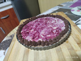 Tarta de frambuesas con ganache de chocolate