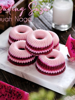 Foto resep Puding susu buah naga