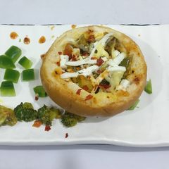 A picture of Stuffed bread wheel.