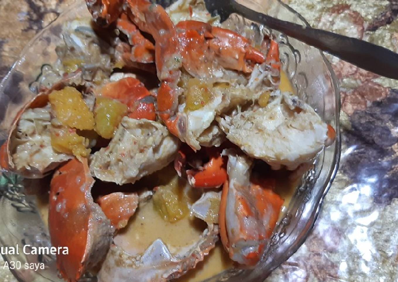 Kepiting santang bumbu rica² campur labu