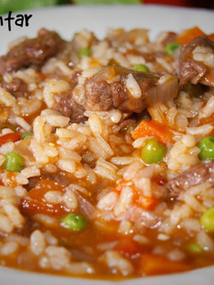 Una foto de Arroz meloso con solomillo ibérico