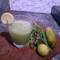 A picture of Aloe vera cucumber juice.