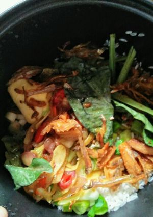 Foto resep Nasi liwet asin pedas gurih