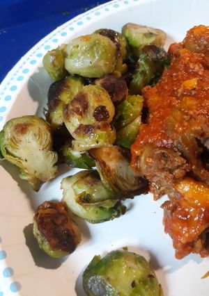 A picture of Brussel Sprouts Sautéd in Duck Fat.