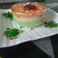 A picture of Tricolour  rice kheer.