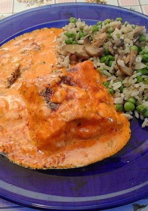 Svéd 🇸🇪 Sáfrányos lazac fűszeres tejszínben "Saffranslax" recept fotója