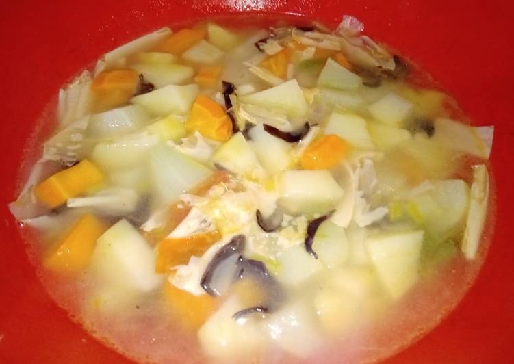 cara buat Sop kembang tahu yang kenyang