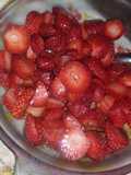 Frutillas en ensalada de frutas...
