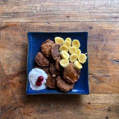 Cinnamon pancakes on coconut whey A picture of Cinnamon pancakes on coconut whey.