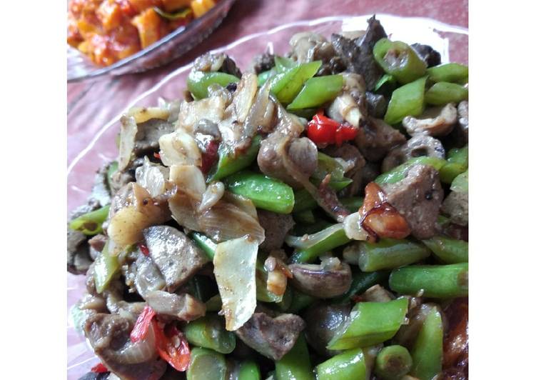 Resep Tumis buncis Ati Ampela yang nikmat