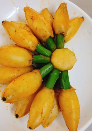 Hình của món Chuối cao làm từ mực.