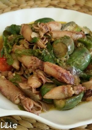 Foto resep Cumi asin terong cabe hijau