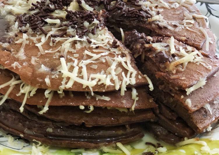 Simple homemade choco pancake