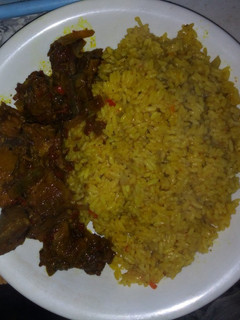 A picture of Jollop rice with pepper meat.