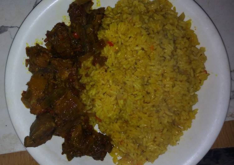 Recipe of Quick Jollop rice with pepper meat