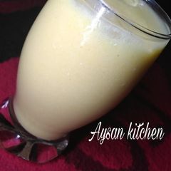 A picture of My first lassi,delicious and yummy.
