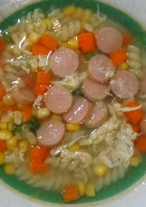 Foto resep Soup jagung macaroni untir beliung 🥣