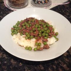 A picture of Bazella (Mince with peas and rice).
