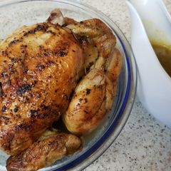 A picture of My Tasty Roast Chicken and lemony Sauce 💙.