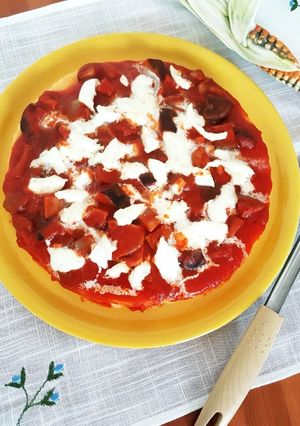 Foto di Pizza di polenta al sugo di funghi