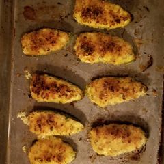 A picture of Goat and cheddar cheese jalapeno poppers.