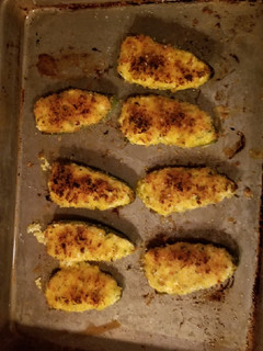 A picture of Goat and cheddar cheese jalapeno poppers.