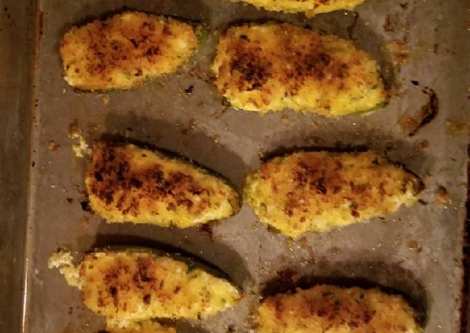 Goat and cheddar cheese jalapeno poppers