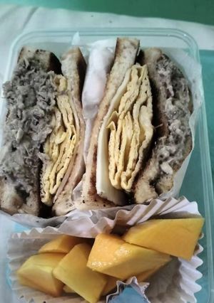 Foto resep 112. Abon Ikan Tuna, isian Korean Sandwich