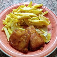 A picture of Fish and chips (British style).