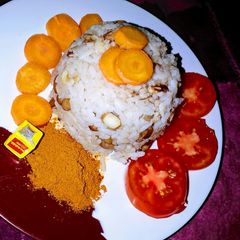 A picture of Rice and beans.