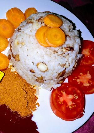 A picture of Rice and beans.