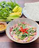 Mực Hấp Cuốn Bánh Tráng Rau Muống