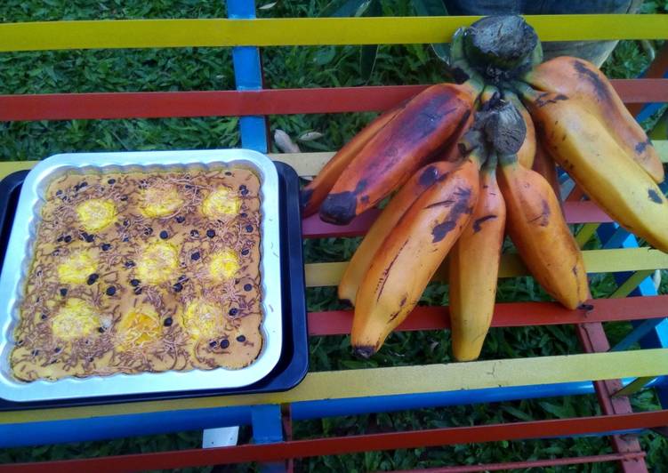 Resep Banana cake choco chips - pisang tongak langit Anti Gagal