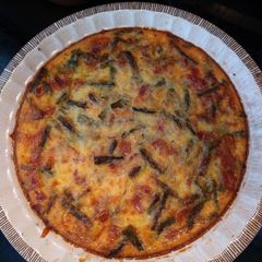 A picture of Crustless Asparagus & Bacon Quiche (low carb, lower fat, high protein).