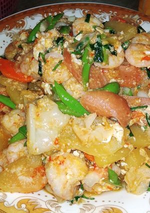 Foto resep Capcay udang + sosis pedas