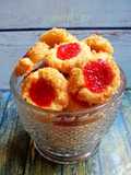 Strawberry cheese thumbprint cookies