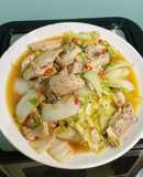 Cải thảo xào thịt gà