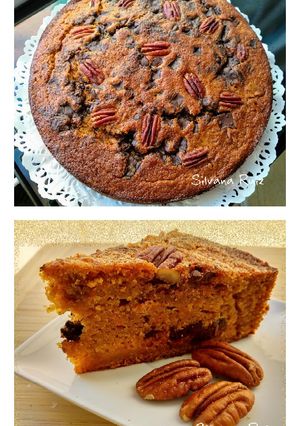 Una foto de 50.🍰Bizcocho americano de piña, nueces, zanahoria y chocolate