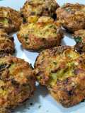 Tortitas de pan con bacalao y cebolla en airfryer