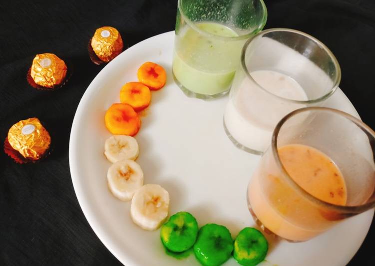 Steps to Make Quick Tricolor banana shake