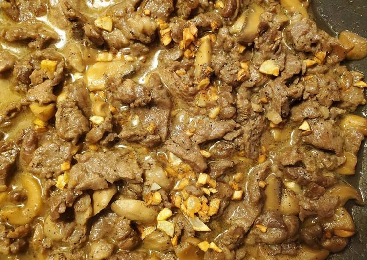 Recipe of Perfect Garlic Pepper Beef &amp; Mushroom