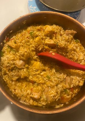 A picture of Chicken and Rice (Arroz con pollo) Cuban.
