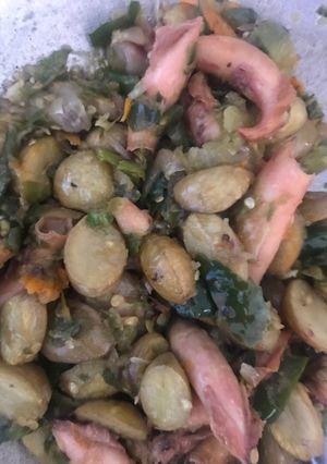 Foto resep Jengkol cumi kering cabe ijo...