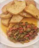 Spiced fried yam with pepper sauce