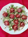 Rose di bresaola e pesche