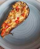 🍆 Berenjenas rellenas de pimiento 🌶 y queso crema🧀